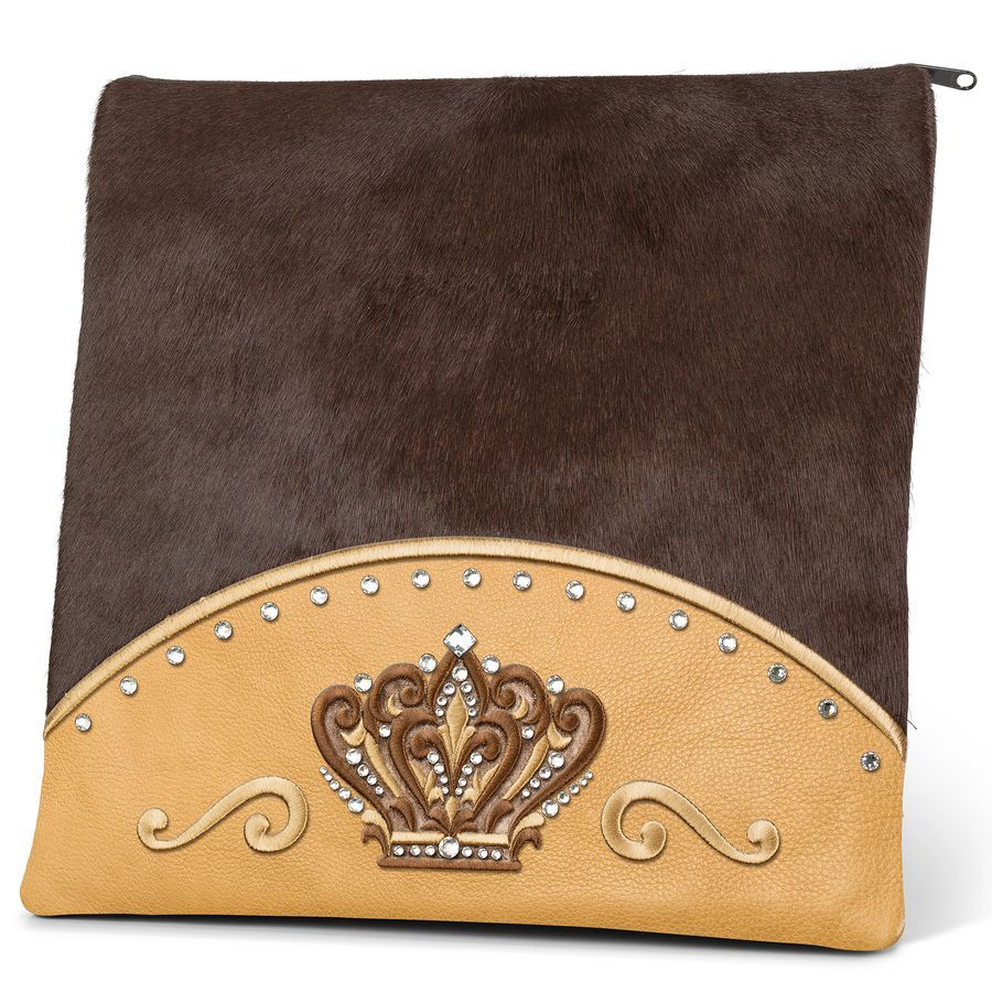 Tallis and Tefillin Bag Design 351 - Camel Leather and Fur – Brown