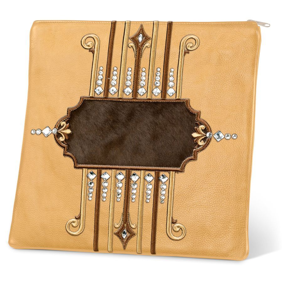 Tallis and Tefillin Bag Design 355 - Camel Leather and Fur – Brown