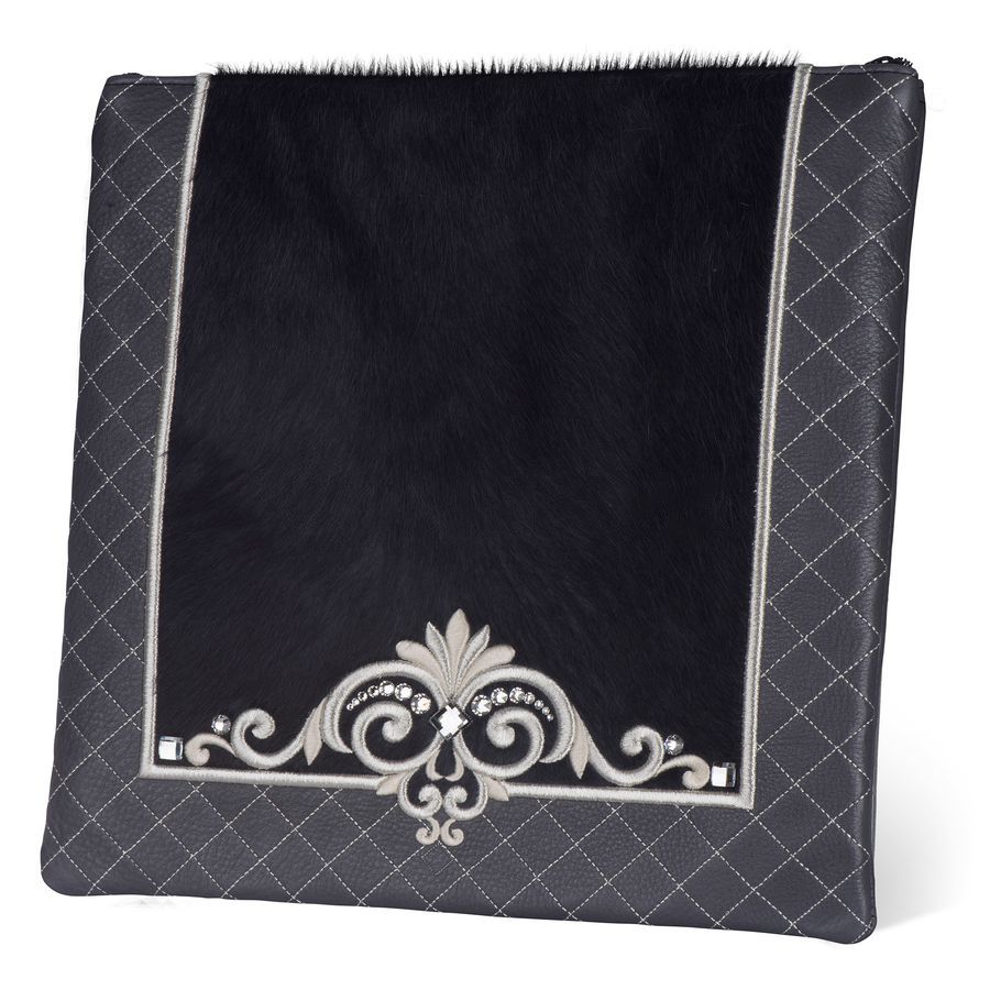 Tallis and Tefillin Bag Design 385 - Livid Leather and Fur