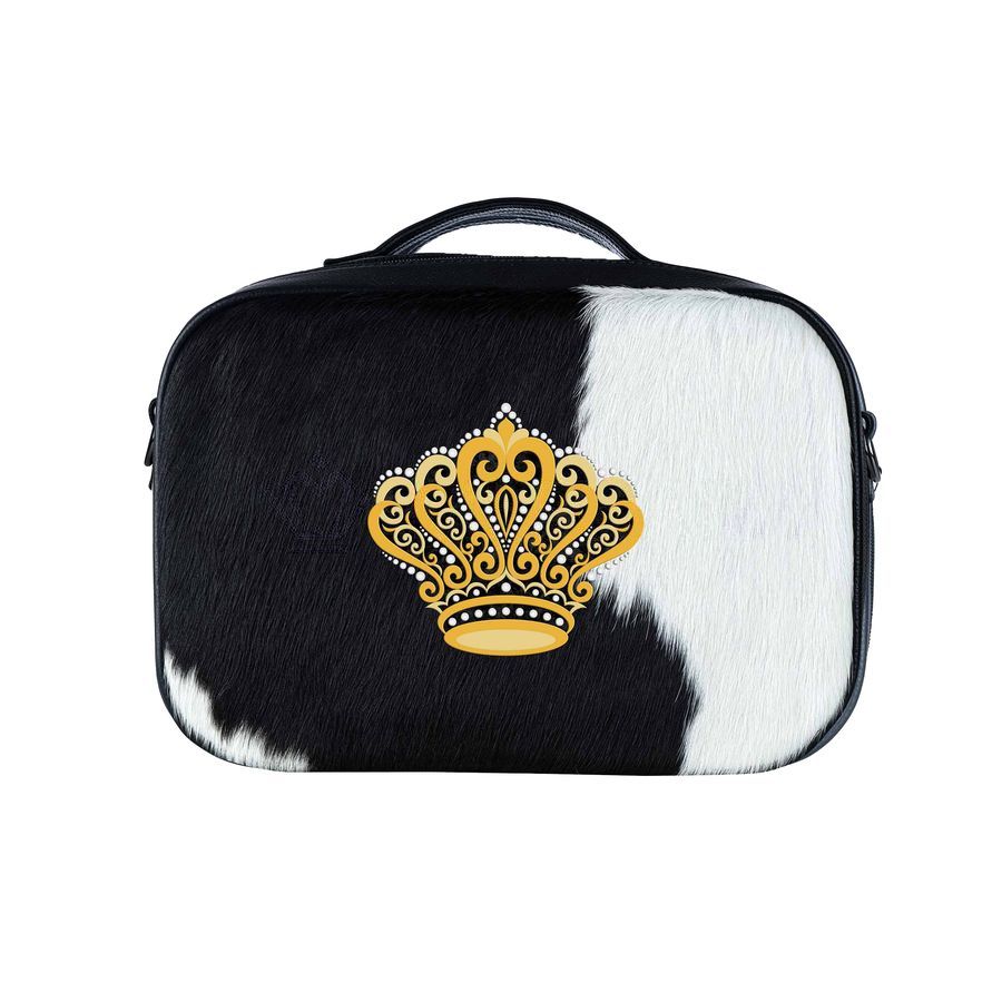 Traveling Tallit Bag Black and White Fur Crown 824
