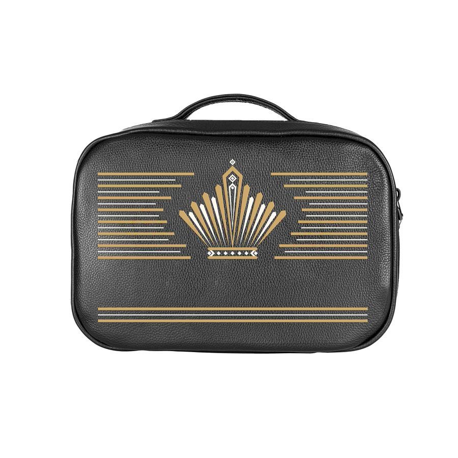 Traveling Tallit Bag Black and Navy Leather Design 494 – Black